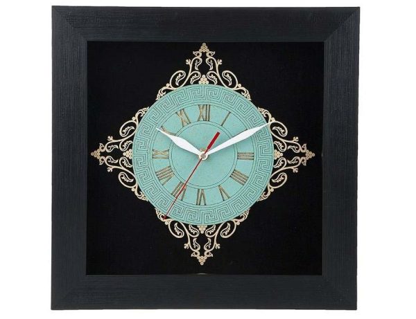 ساعة حائط خشبية مُدمجة يدويًا بنموذج الشعوبي الإيراني