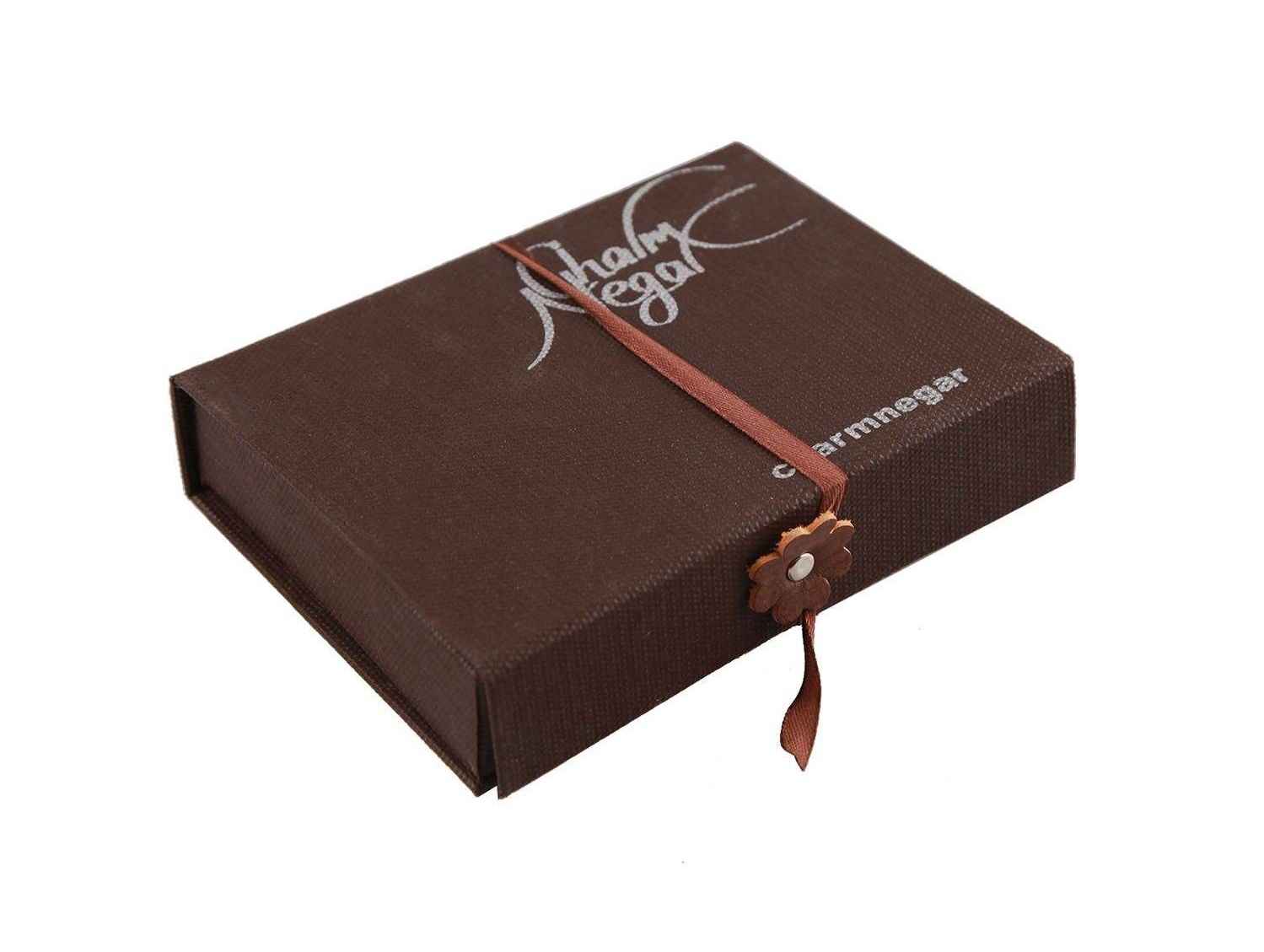 محفظة جلد إيرانية ثنائية الطي للرجال بتصميم الأخمينيين