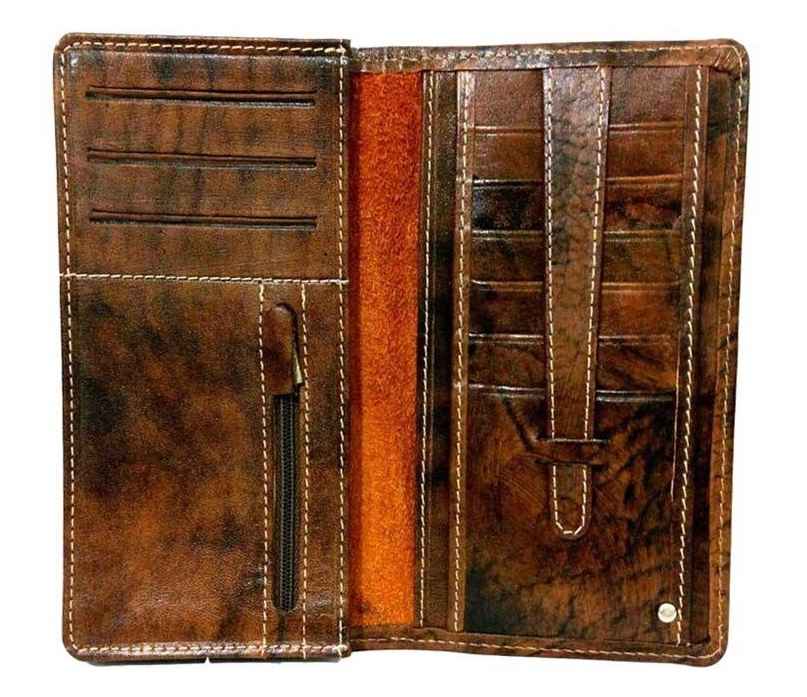 محفظة جلد إيرانية طويلة للرجال بتصميم جندي أخميني