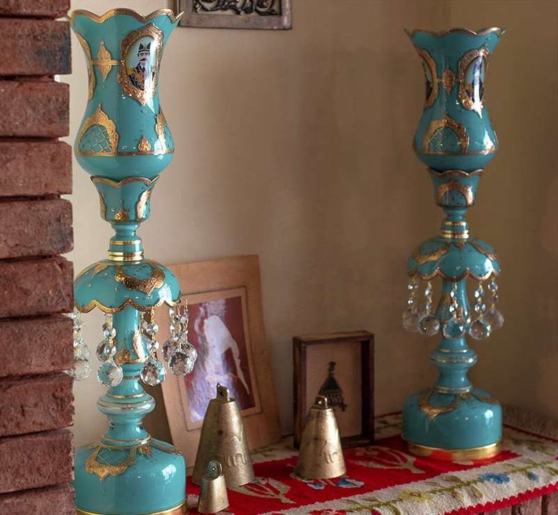 مصباح كريستال إيراني مزخرف بشكل لالة تقليدي