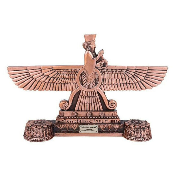 تمثال تاريخي رمز أهورا مازدا أو فرافهار الإيراني القديم برونزي