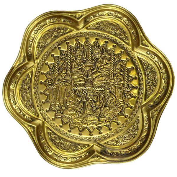 صينية تقديم نحاسية إيرانية مطروقة تقليدياً