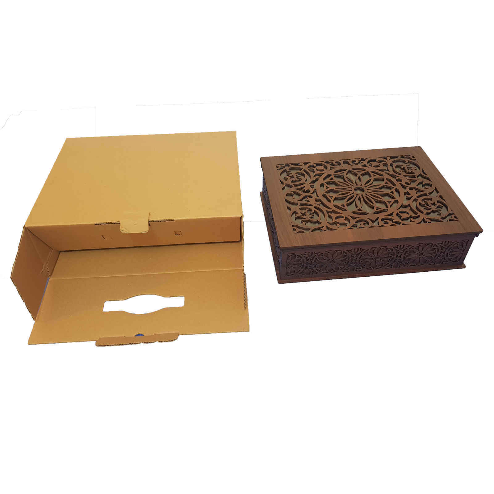 صندوق منظم لأكياس الشاي الخشبية مع صدر نارنج