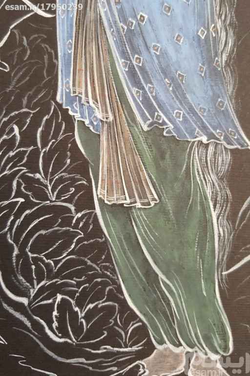 الرسم التصويري منمنمة فارسية الأصلي: غواش وألوان مائية – الفتاة والرجل العجوز