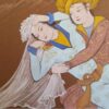 الرسم التصويري منمنمة فارسية صفوي الأصلي: ألوان مائية وغواش على الكرتون - ليلى ومجنون