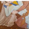 الرسم التصويري منمنمة فارسية صفوي الأصلي: ألوان مائية وغواش على الكرتون - ليلى ومجنون