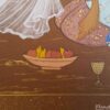 الرسم التصويري منمنمة فارسية صفوي الأصلي: ألوان مائية وغواش على الكرتون - ليلى ومجنون
