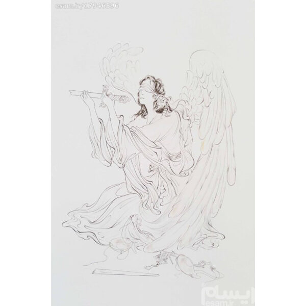 الرسم التصويري منمنمة فارسية الأصلي: ألوان مائية - ملاك العدالة