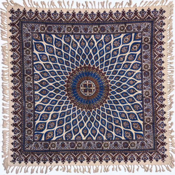 مفرش طاولة إيراني: طباعة قالب كالامكاري التقليدية من أصفهان - G127