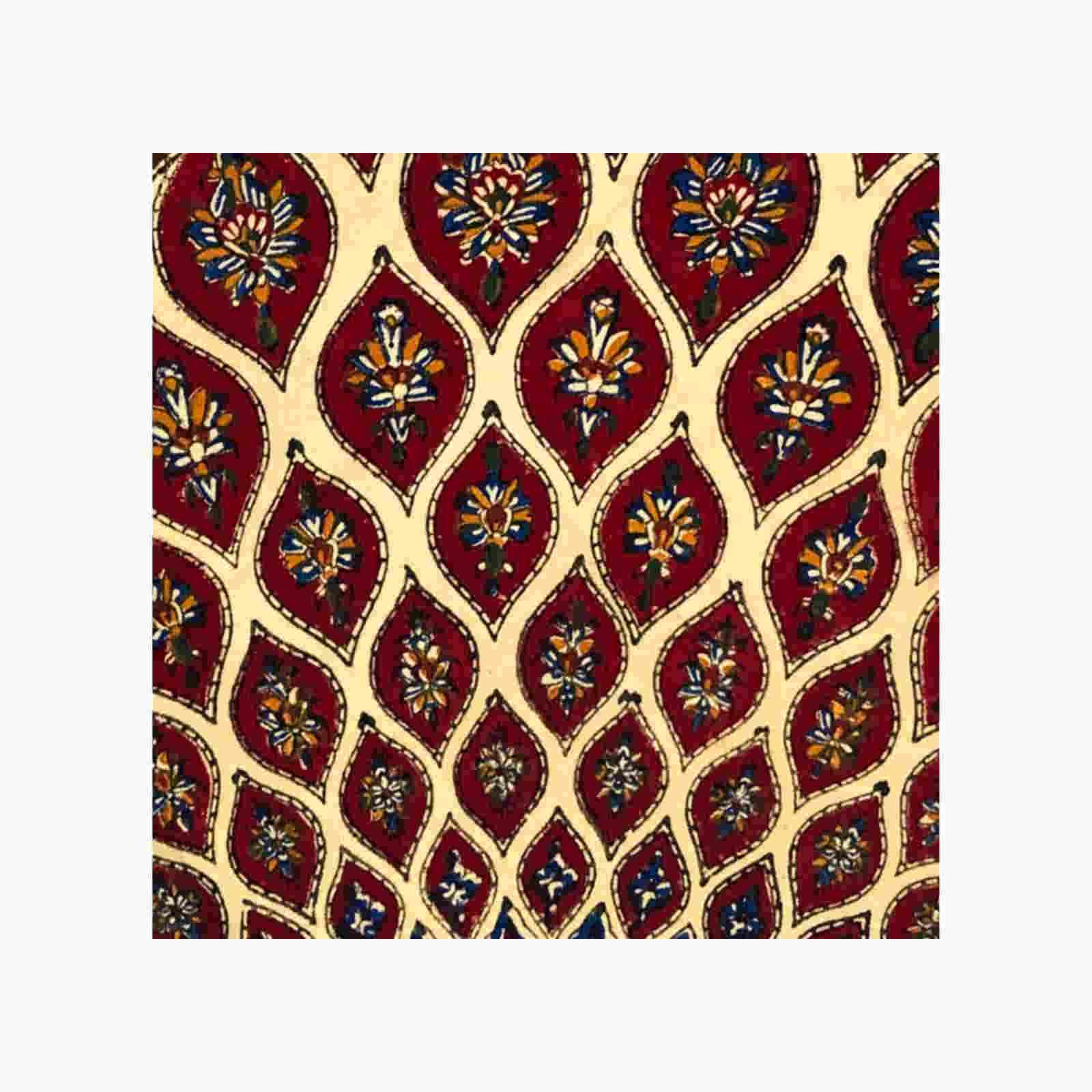 مفرش طاولة إيراني: طباعة قالب كالامكاري التقليدية من أصفهان – G272