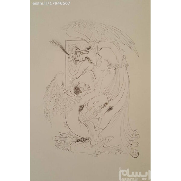 الرسم التصويري منمنمة فارسية الأصلي: ألوان مائية - الملاك والشيطان