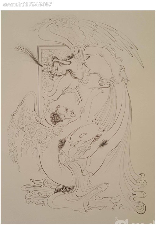 الرسم التصويري منمنمة فارسية الأصلي: ألوان مائية – الملاك والشيطان