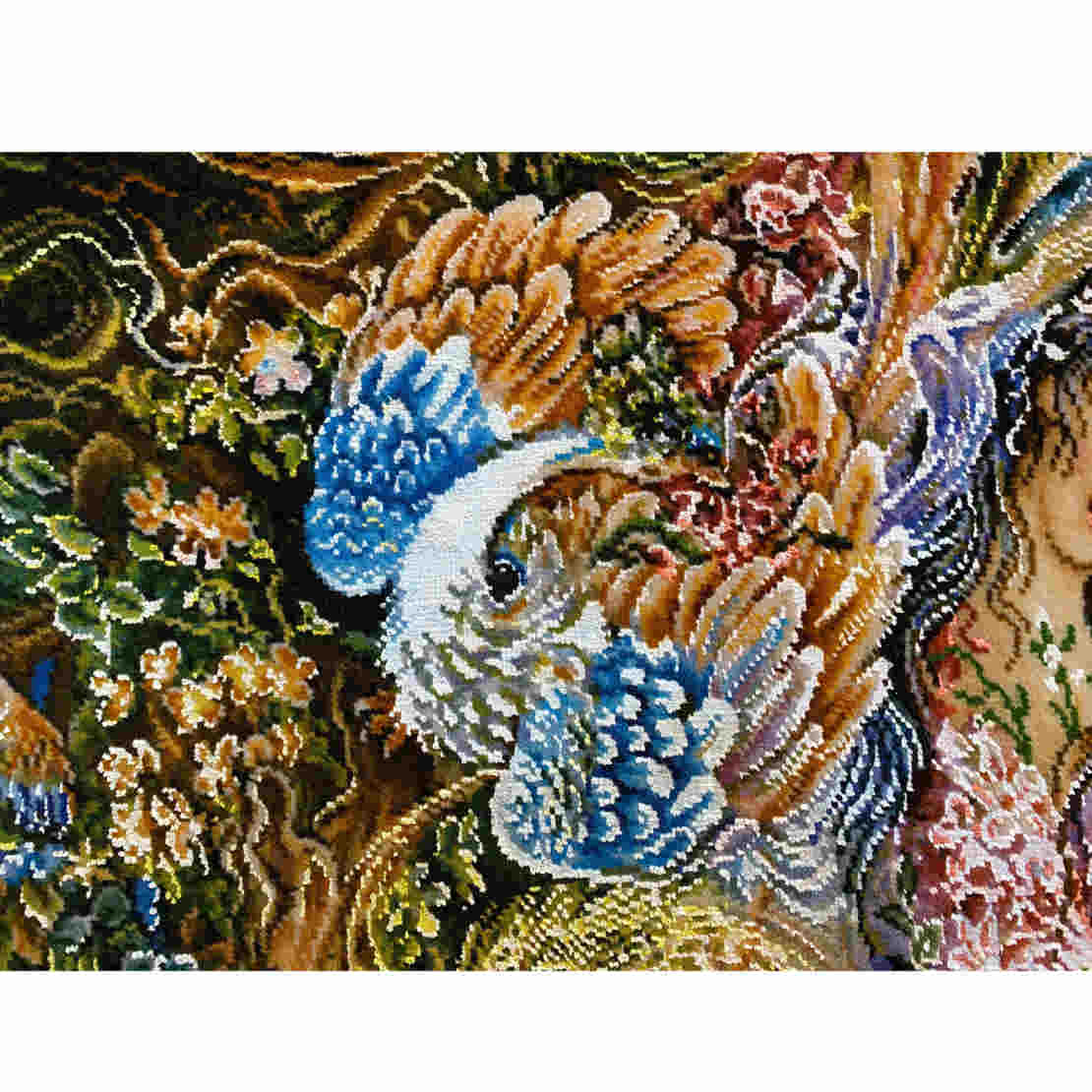 سجادة حائط إيرانية مصنوعة يدوياً من تبريز تصوّر فسيفساء هستي