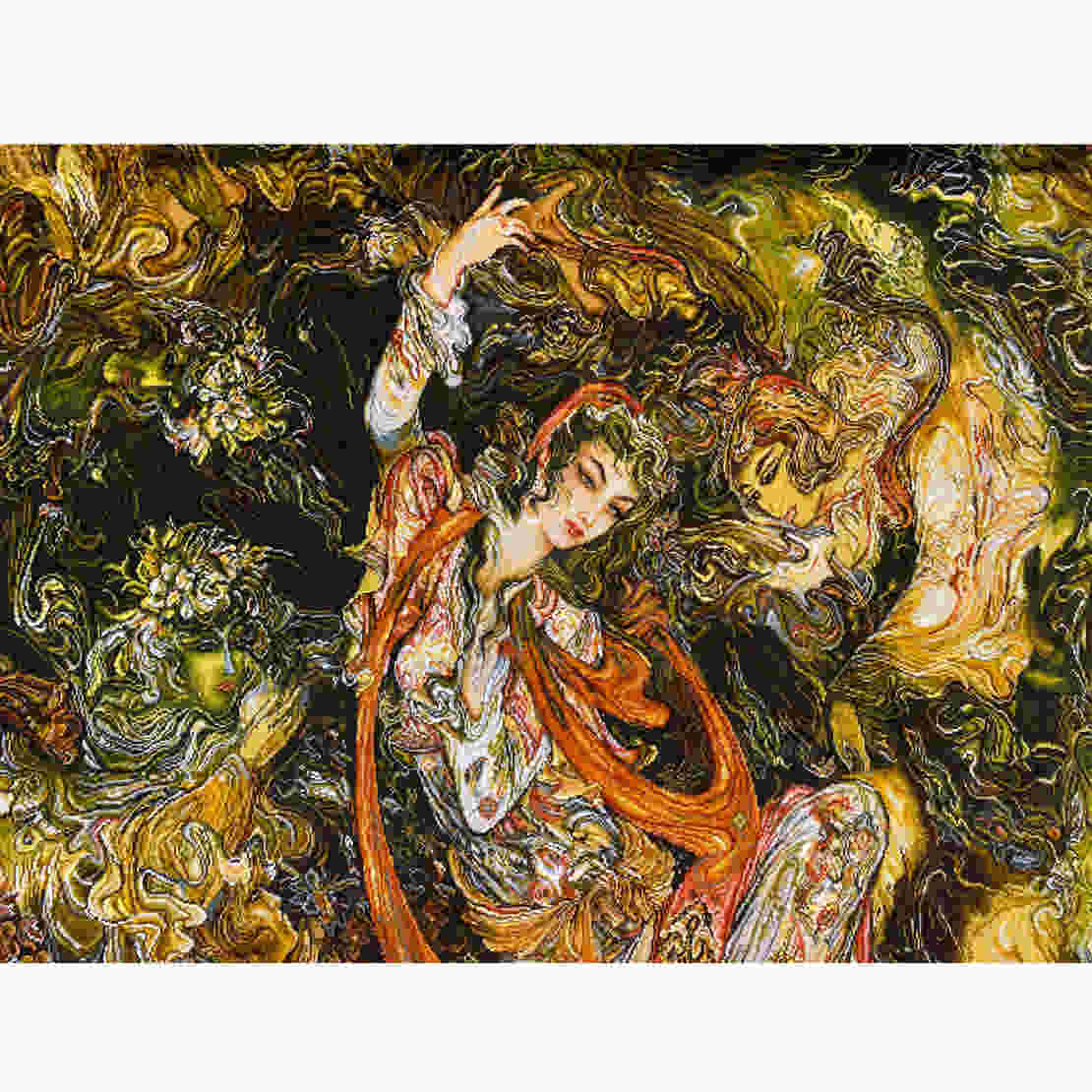 سجادة حائط إيرانية مصنوعة يدوياً من تبريز تصوّر فسيفساء سروش عالم