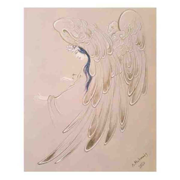 الرسم التصويري منمنمة فارسية الأصلي: ألوان مائية - نداءات الملاك