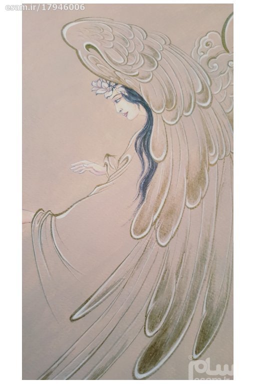 الرسم التصويري منمنمة فارسية الأصلي: ألوان مائية – نداءات الملاك