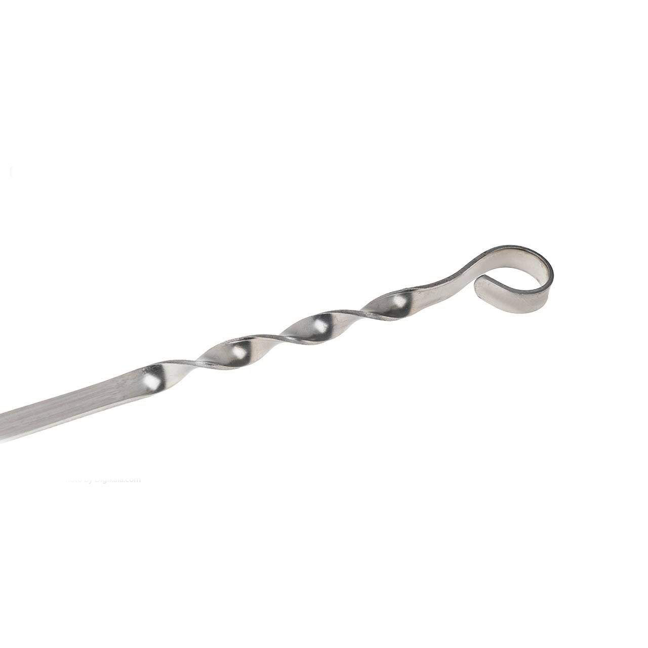 مجموعة من ستة أسياخ مسطحة وملتوية (60 سم) لكباب الدجاج والشواء