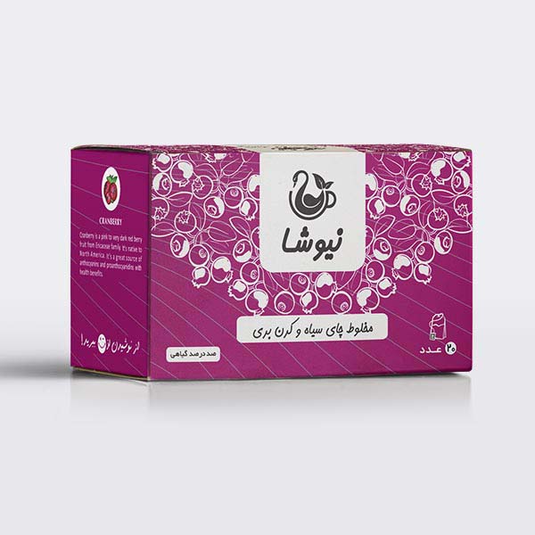 شاي أسود بنكهة التوت البري نيوشا – يحتوي على 20 كيس شاي، 70 جرام (10 عبوات)