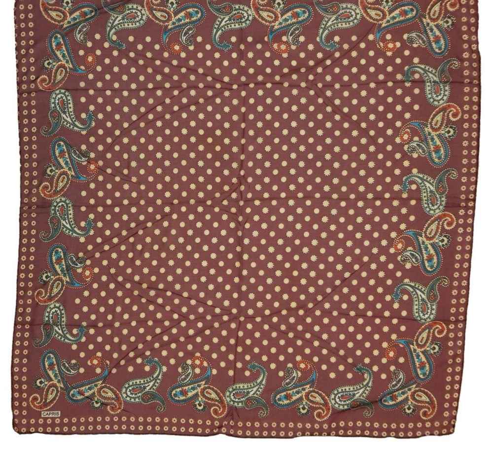 وشاح حريري بنقشة بيزلي للنساء فاخر ونابض بالحياة طراز تِرمِه