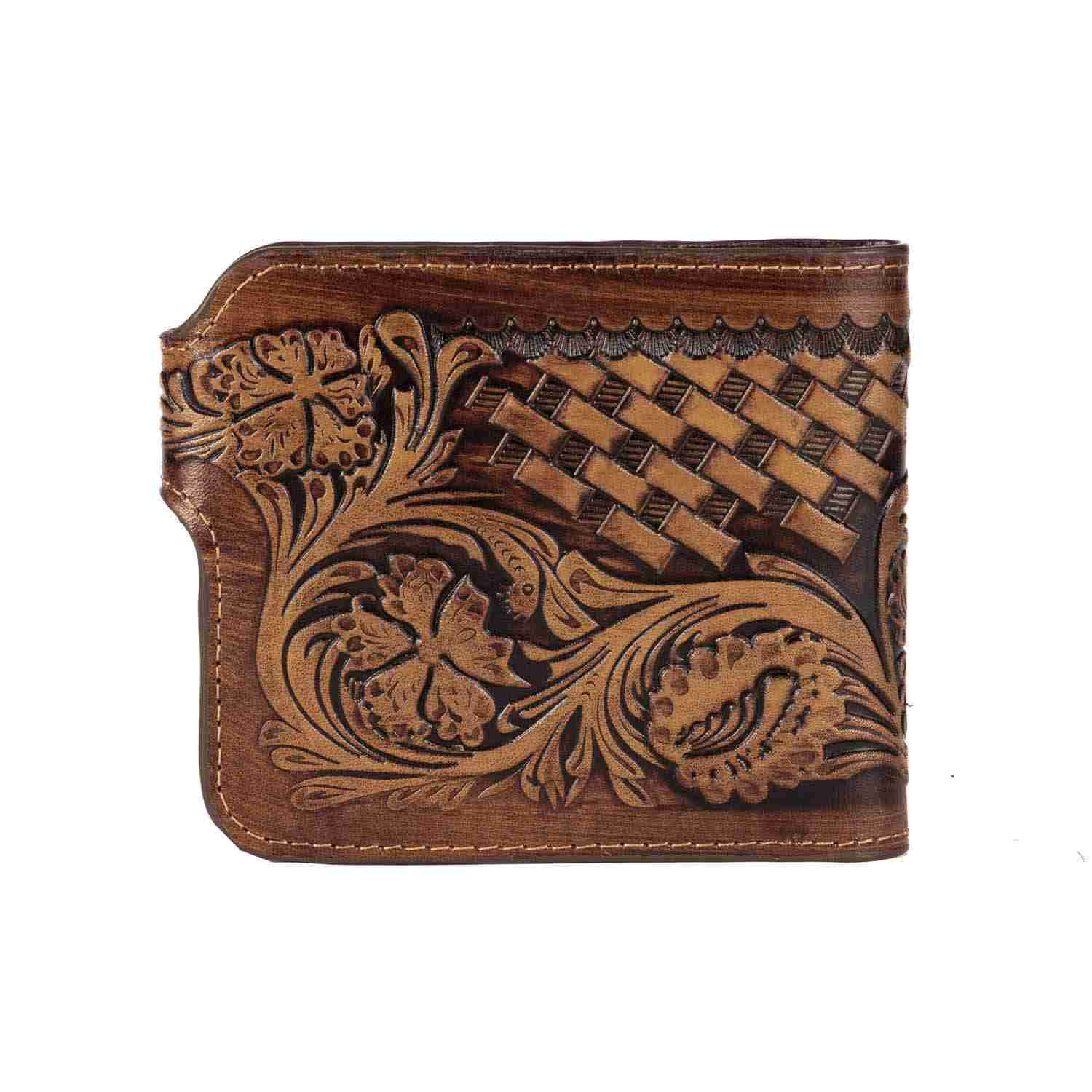 محفظة جلد إيرانية ثنائية الطي للرجال بتصميم أنيل