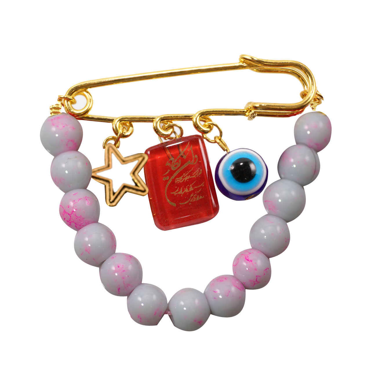 دبوس أمان بعين الشر – مع سلسلة – تعويذة حماية