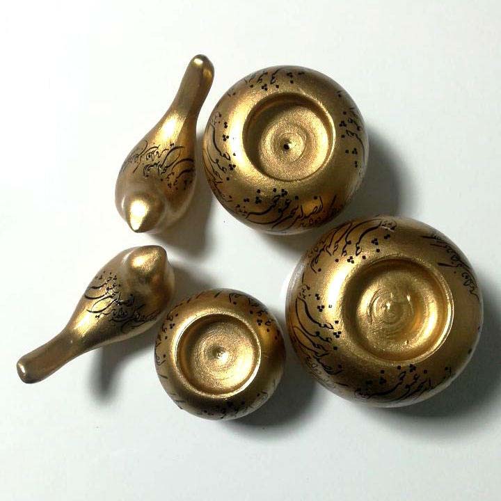 حامل شموع الشاي الإيراني من الفخار – نموذج عشق (حب)