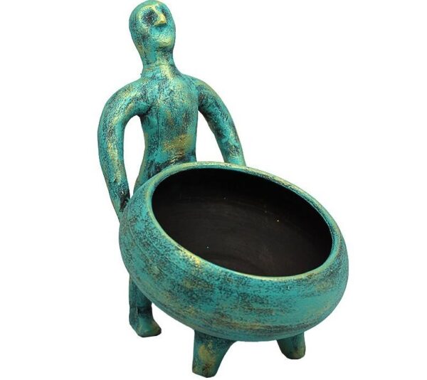 شمعدان فخار مصنوع يدوياً بأناقة حرفية دمّي