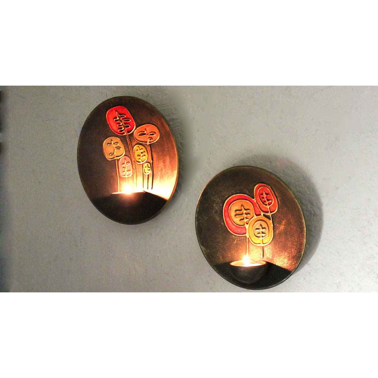 شمعدان فخاري مزخرف مصنوع يدويًا – طراز بالوط