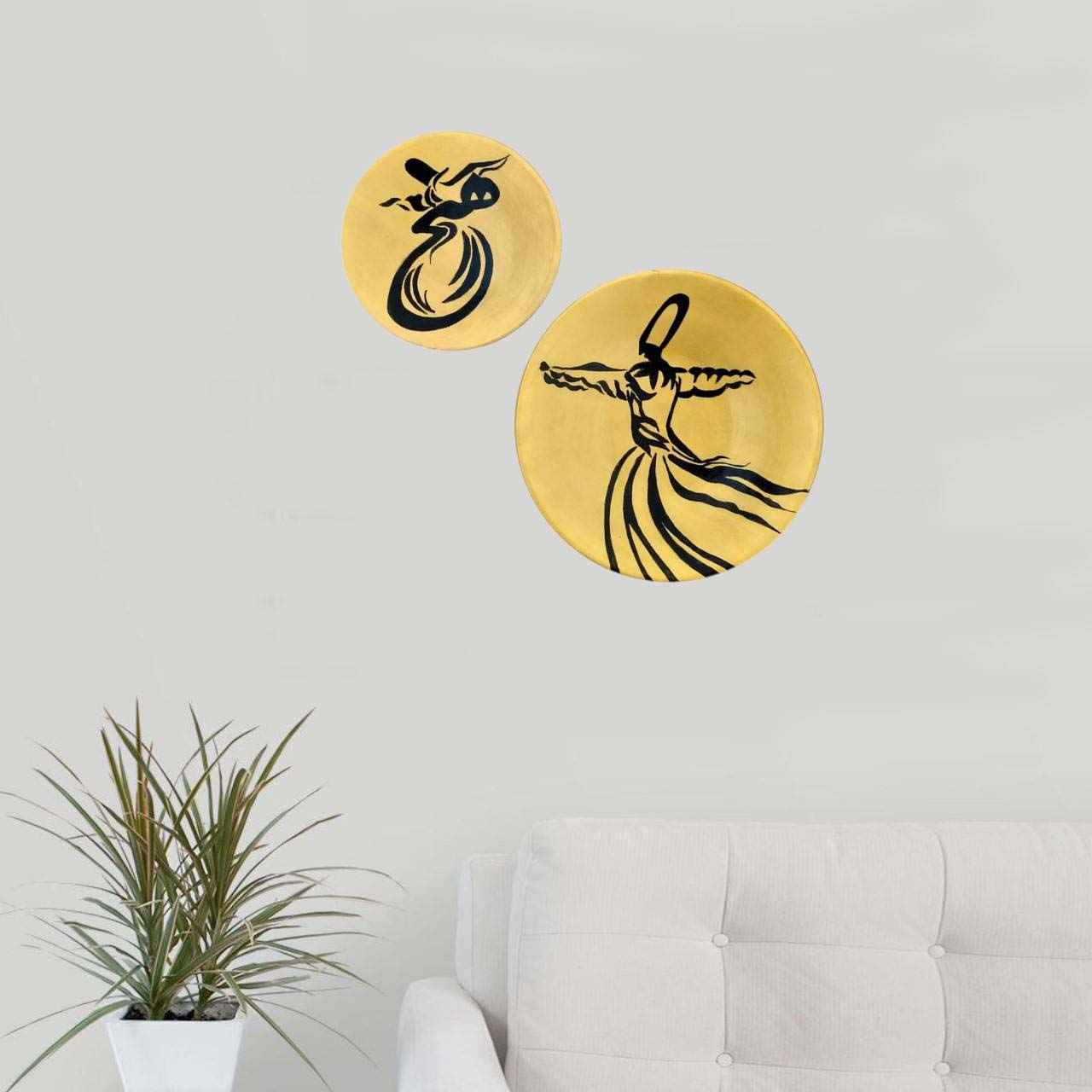 طبق فخار مزخرف مرسوم يدوياً بسما