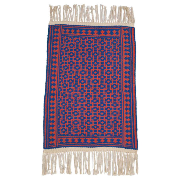 سجادة زيلو إيرانية محبوكة يدويًا تغطي الأرضية - لون أزرق