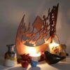 حامل شموع خشبي مزخرف لسطح الطاولة - تومارا