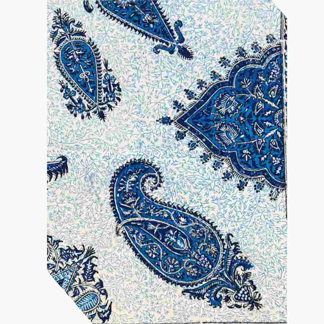 مفرش طاولة إيراني: طباعة قالب كالامكاري التقليدية من أصفهان شمس