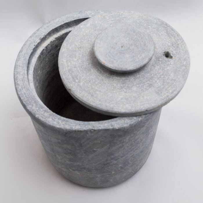 وعاء الديزي الإيراني من الحجر مع غطاء لطهي التشريب – أرات