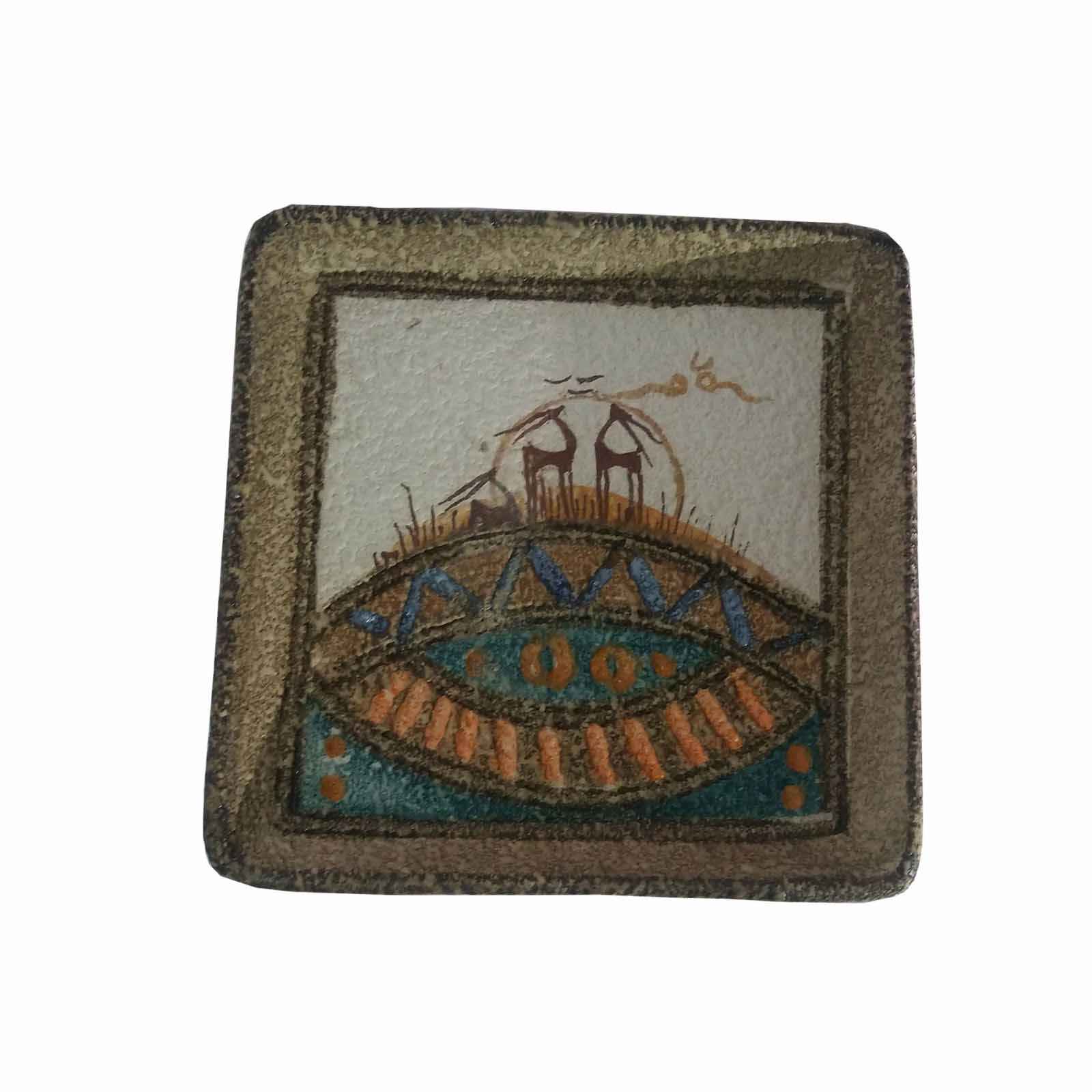 كوب فني فخم من الفخار مع مجموعة صحون موديل مزلسم