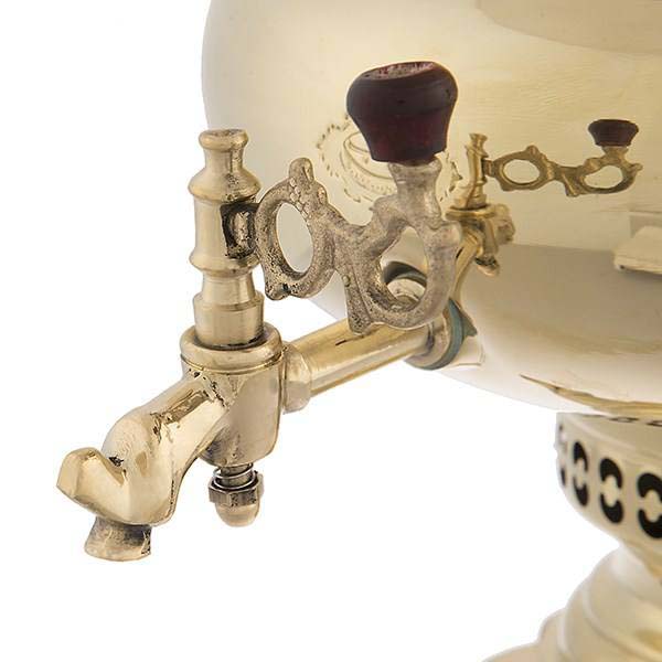 سماور إيراني نحاسي مزخرف لصنع الشاي بالفحم 5 لترات