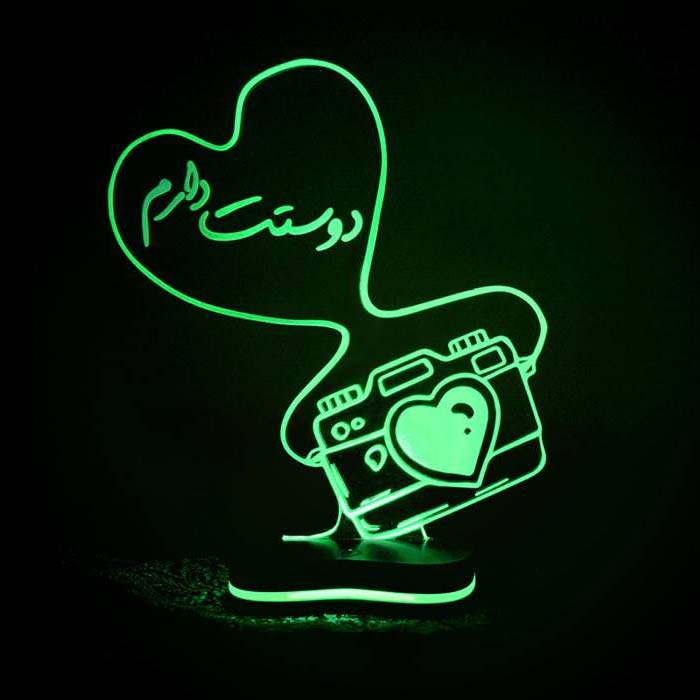 مصباح LED ثلاثي الأبعاد إيراني – قلب وخط الحب “عشق”