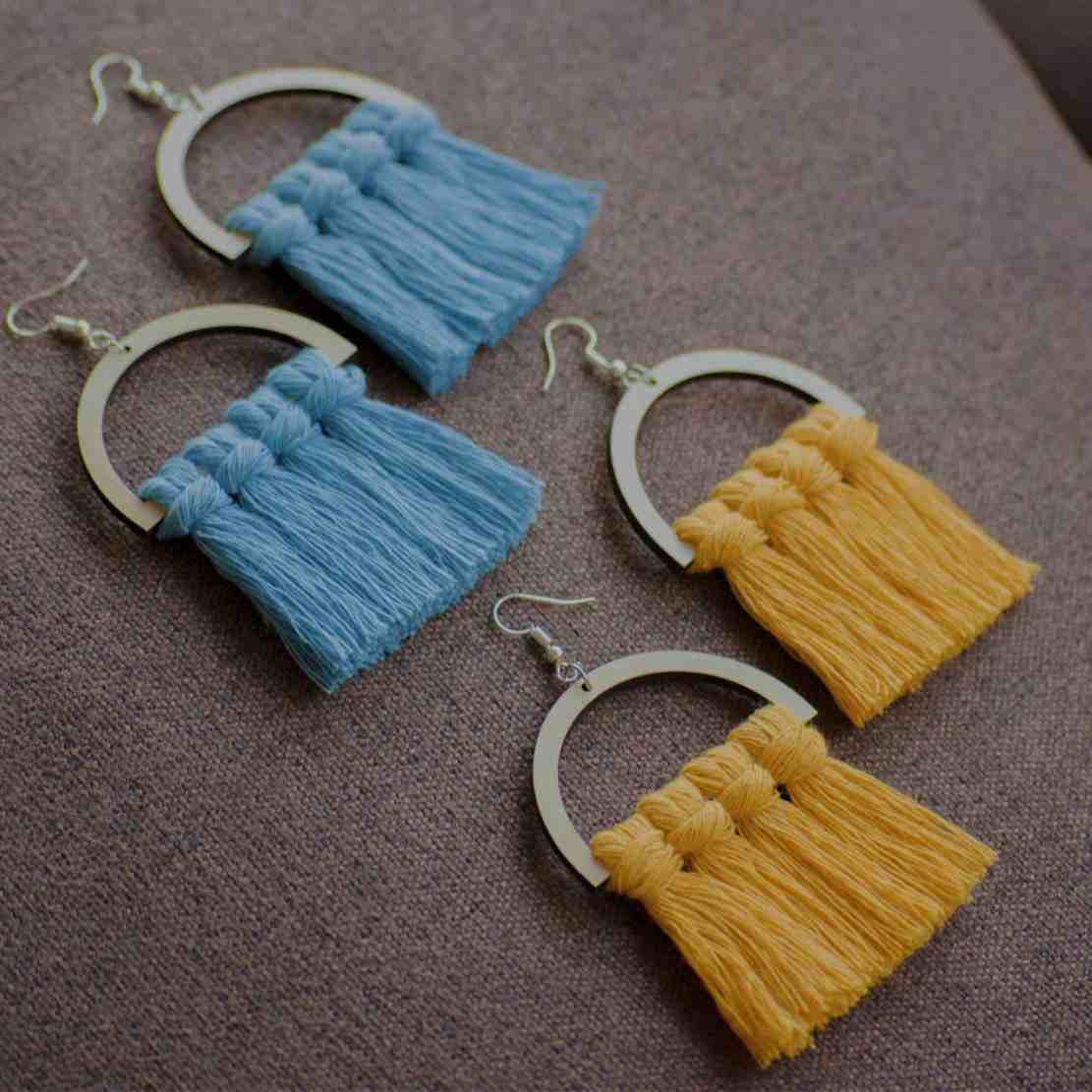 أقراط ماكرامي بنموذج دائرة