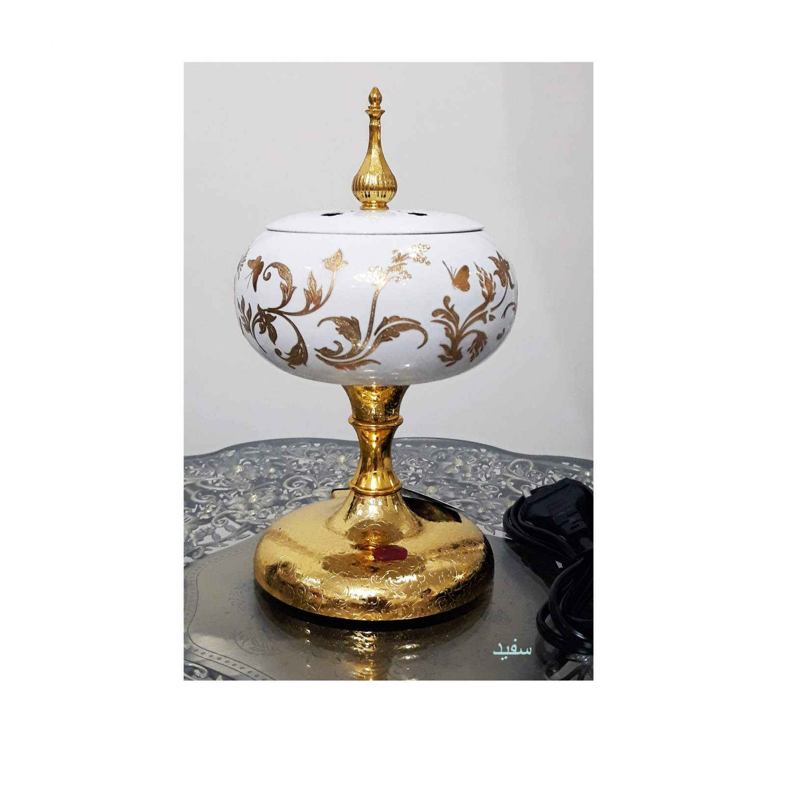 مبخرة كهربائية للبخور والإسفند – ذهبية