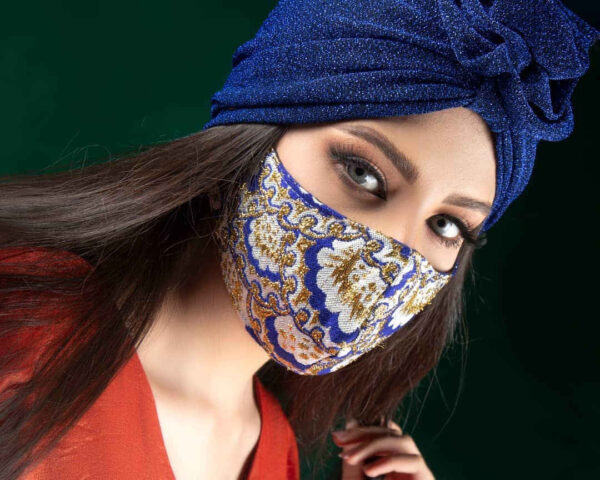 قناع وجه مزخرف يدويًا للأزياء للنساء - نموذج الماس