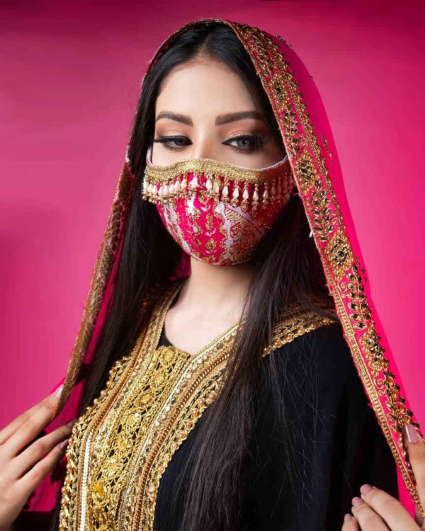 قناع وجه مزخرف يدويًا للأزياء للنساء - نموذج نغين