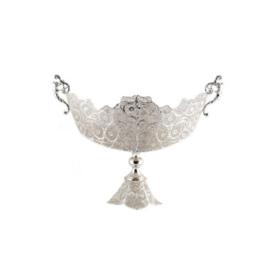 Iranian Filigree Silver Fruit Bowl Model Kashkul
