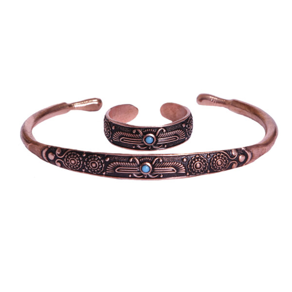 مجموعة من خاتم وسوار نحاسي إيراني موديل فراوشي