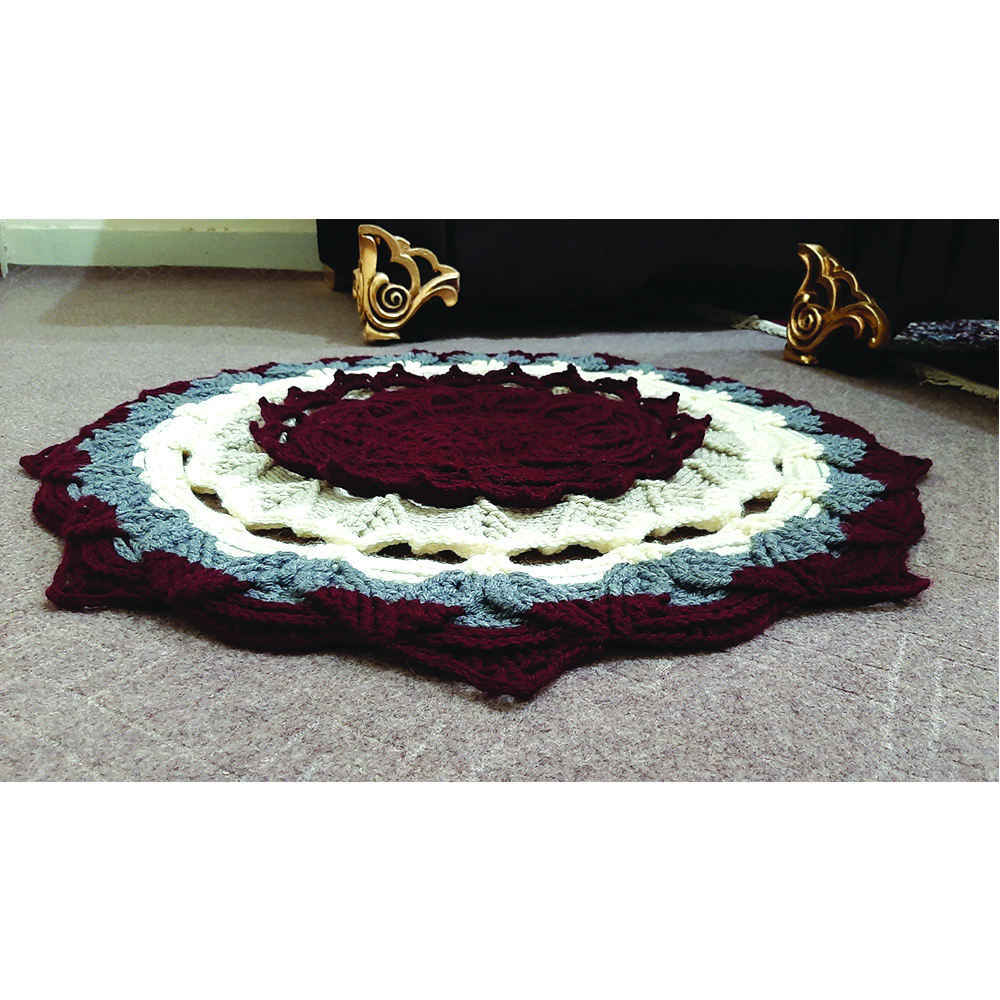 سجادة أرضية مكرامية مصنوعة يدويًا من بوهو – تصميم كلاسيكي