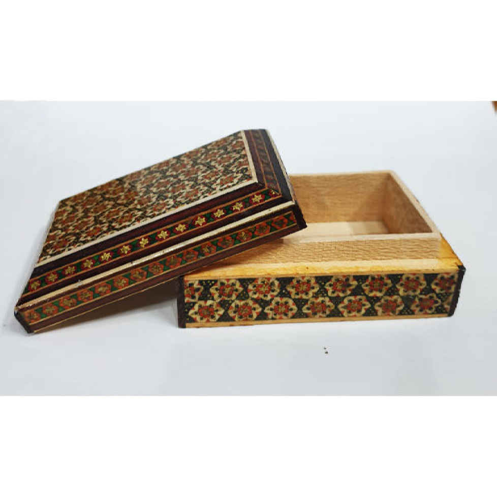 صندوق مجوهرات خشبي مصنوع يدويًا بتصميم ختام إيراني – تشهل سوتون