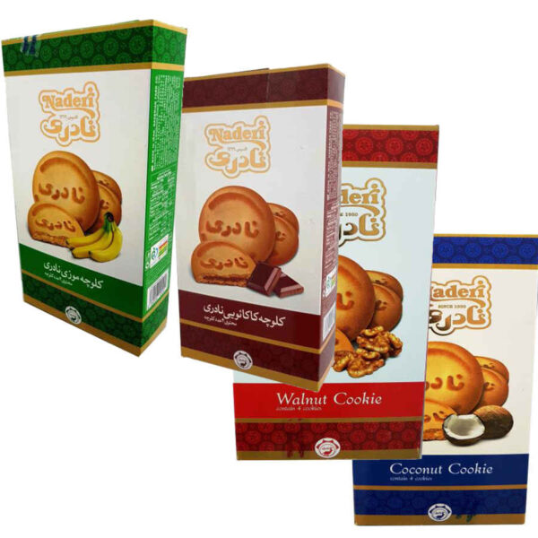 نادرى كولوچه بسكويت إيراني مختوم - نكهات متنوعة، عبوة من 26
