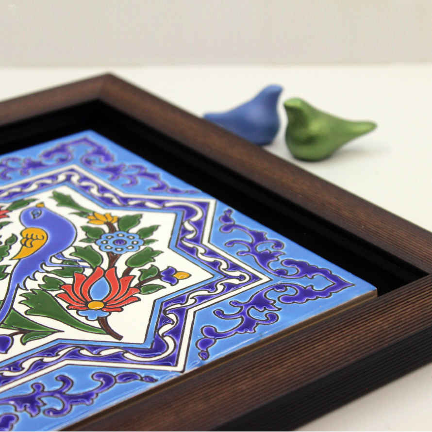 بلاط إيراني مزخرف بإطار – نجم