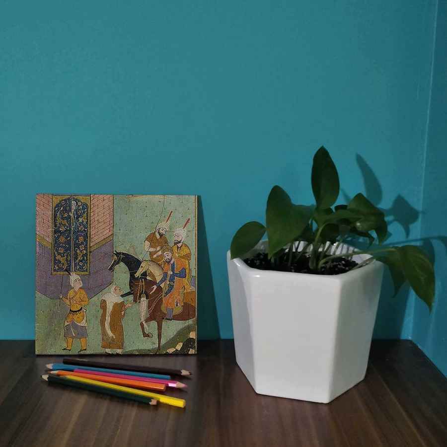 بلاط إيراني مزخرف – مستوحى من الشاهنامه: قلعة