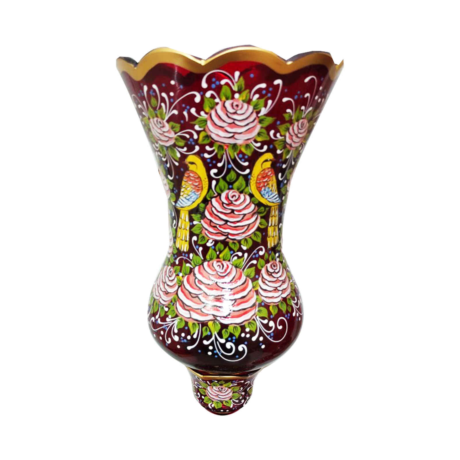 مصباح كريستال إيراني بشكل لالة تقليدي بأشكال الطيور