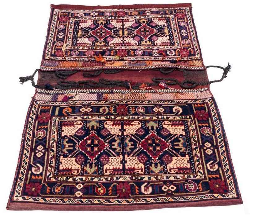 حقيبة سرج إيرانية عتيقة – مصنوعة يدويًا ومستعملة