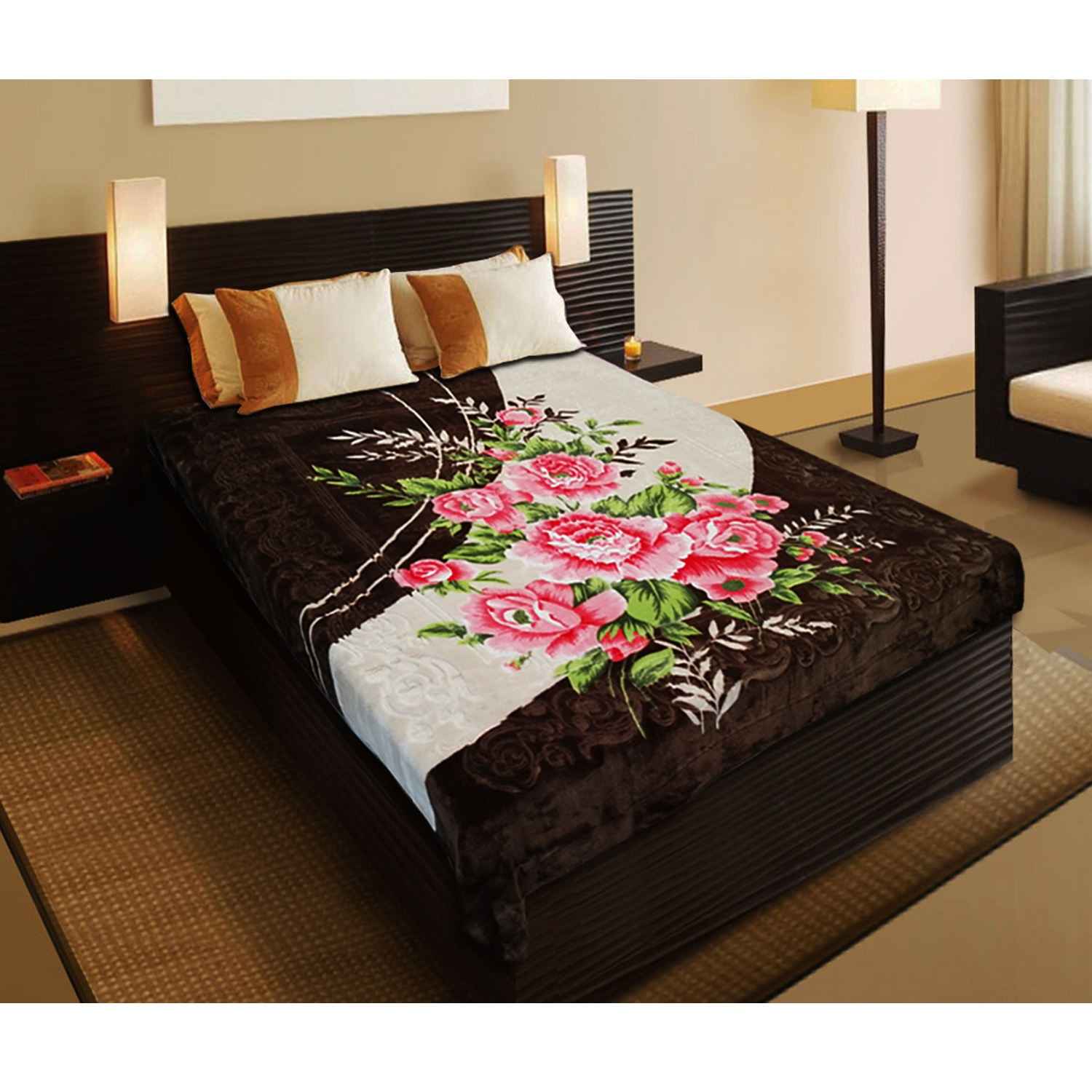 بطانية سرير مزدوج إيرانية من جولبافت وردة وردية